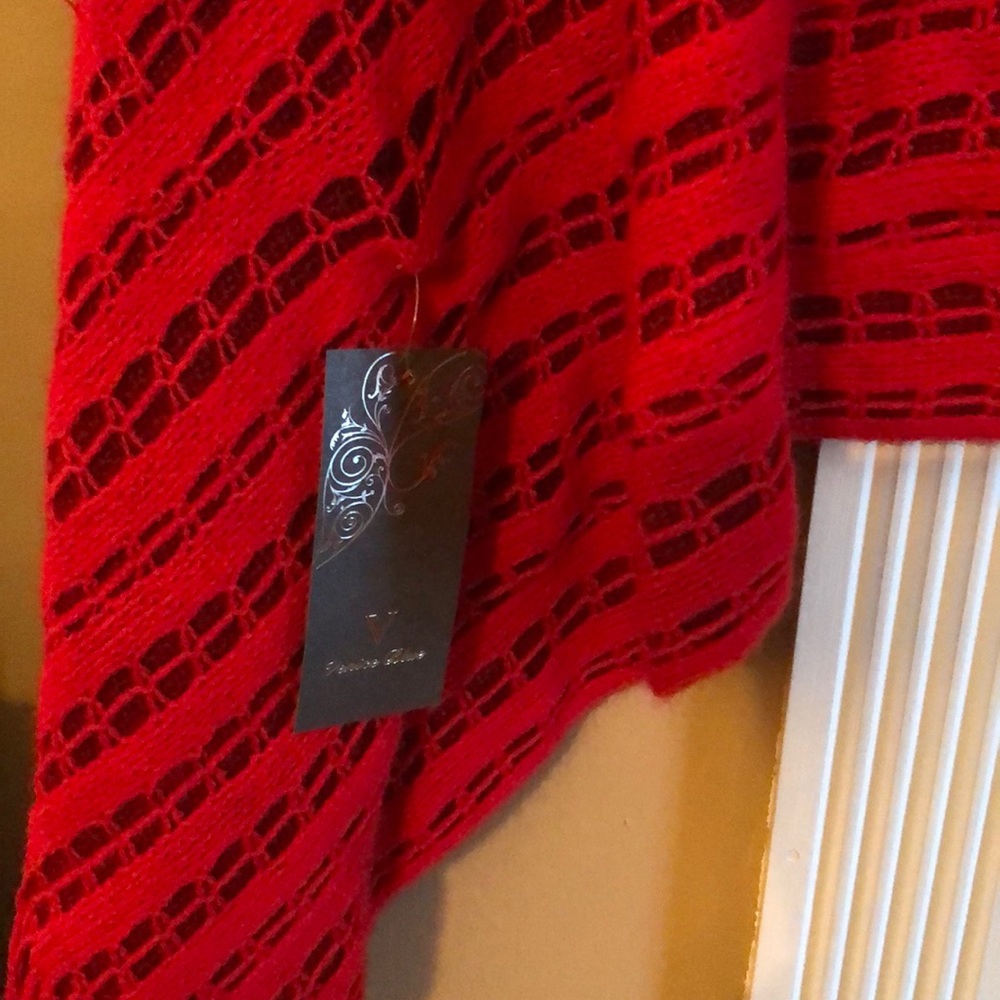 NWT Red sweater poncho - Picture 2 of 2